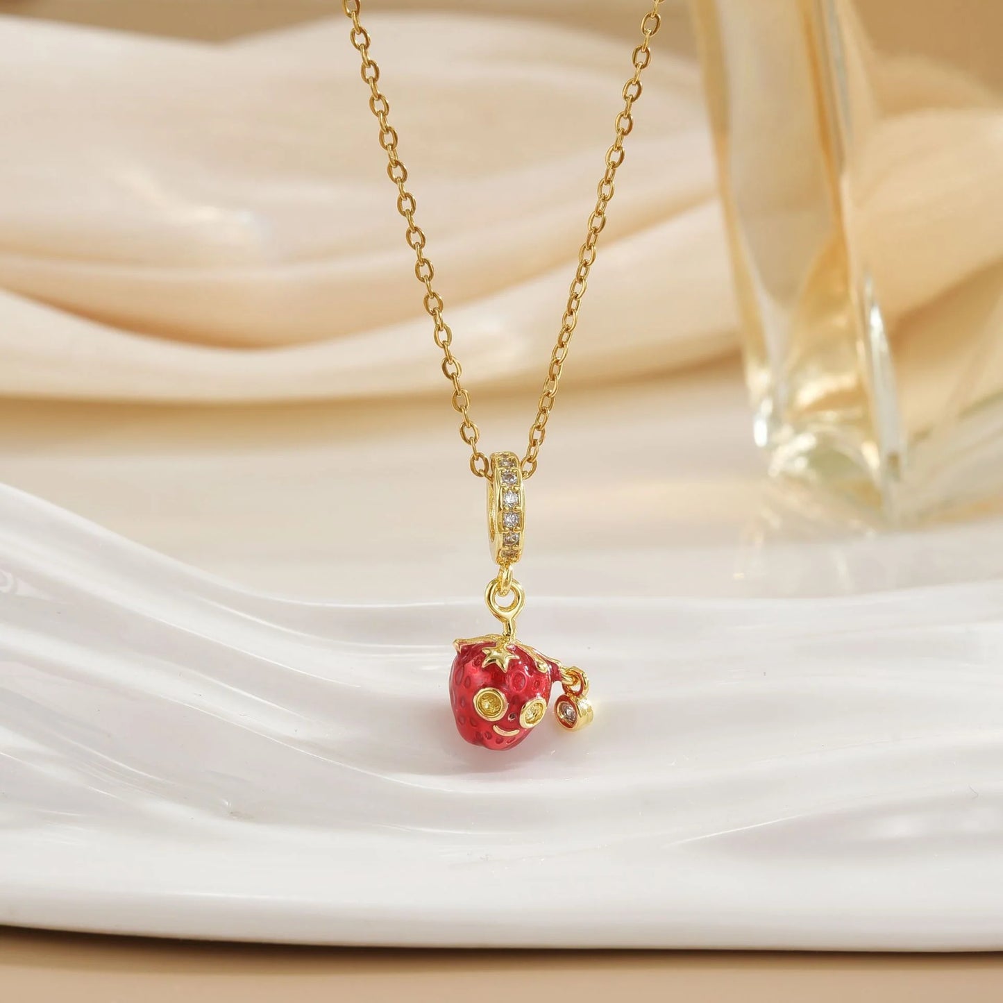 Women Fashion Strawberry Cute Necklace