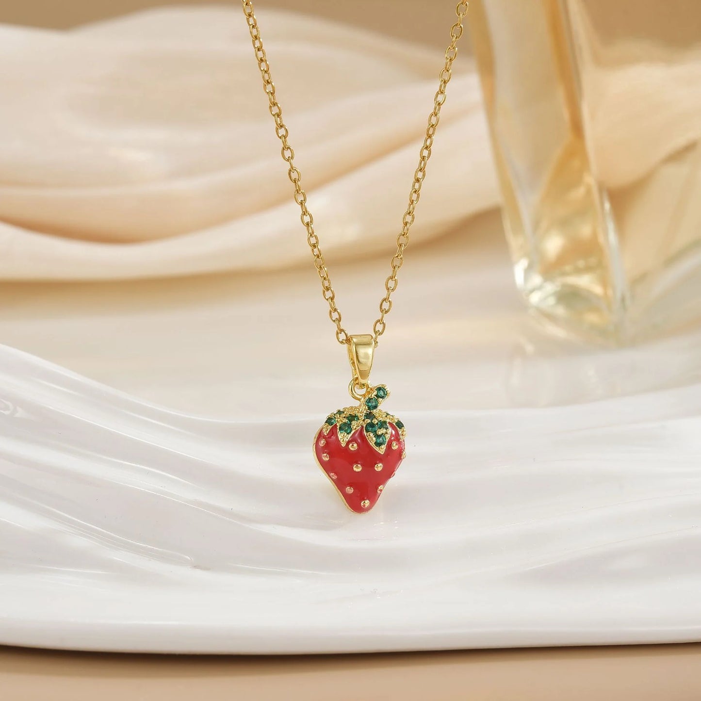 Women Fashion Strawberry Cute Necklace