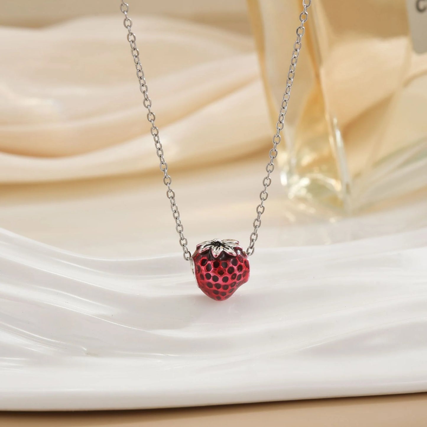 Women Fashion Strawberry Cute Necklace