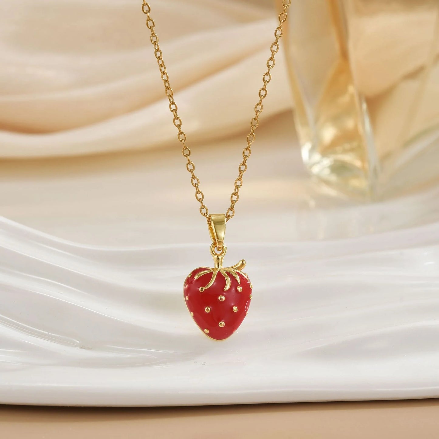 Women Fashion Strawberry Cute Necklace
