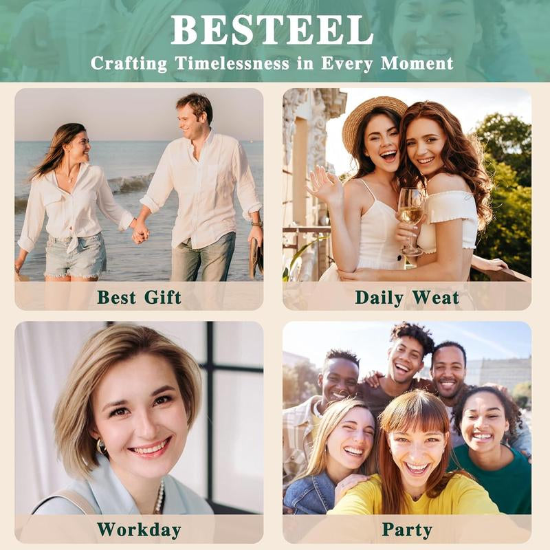 BESTEEL 13 Pairs Small Gold Hoop Earrings Set for Women 14K Gold Plated Lightweight Huggie Hoops Hypoallergenic Pearl Dainty Stud Hoop Earrings for Gift