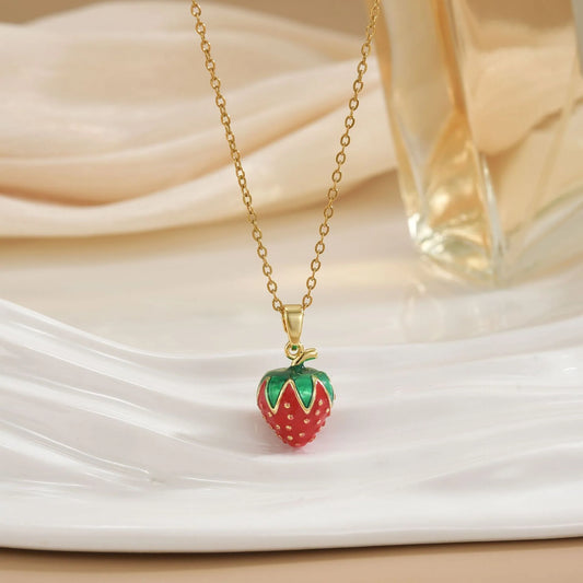 Women Fashion Strawberry Cute Necklace