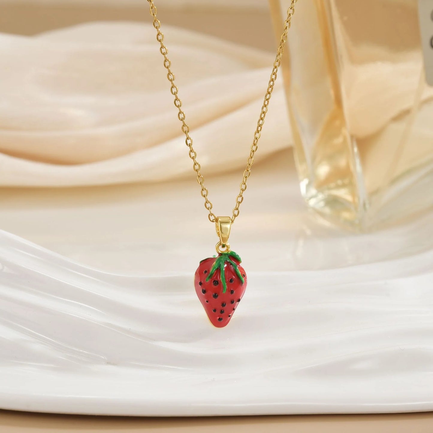 Women Fashion Strawberry Cute Necklace