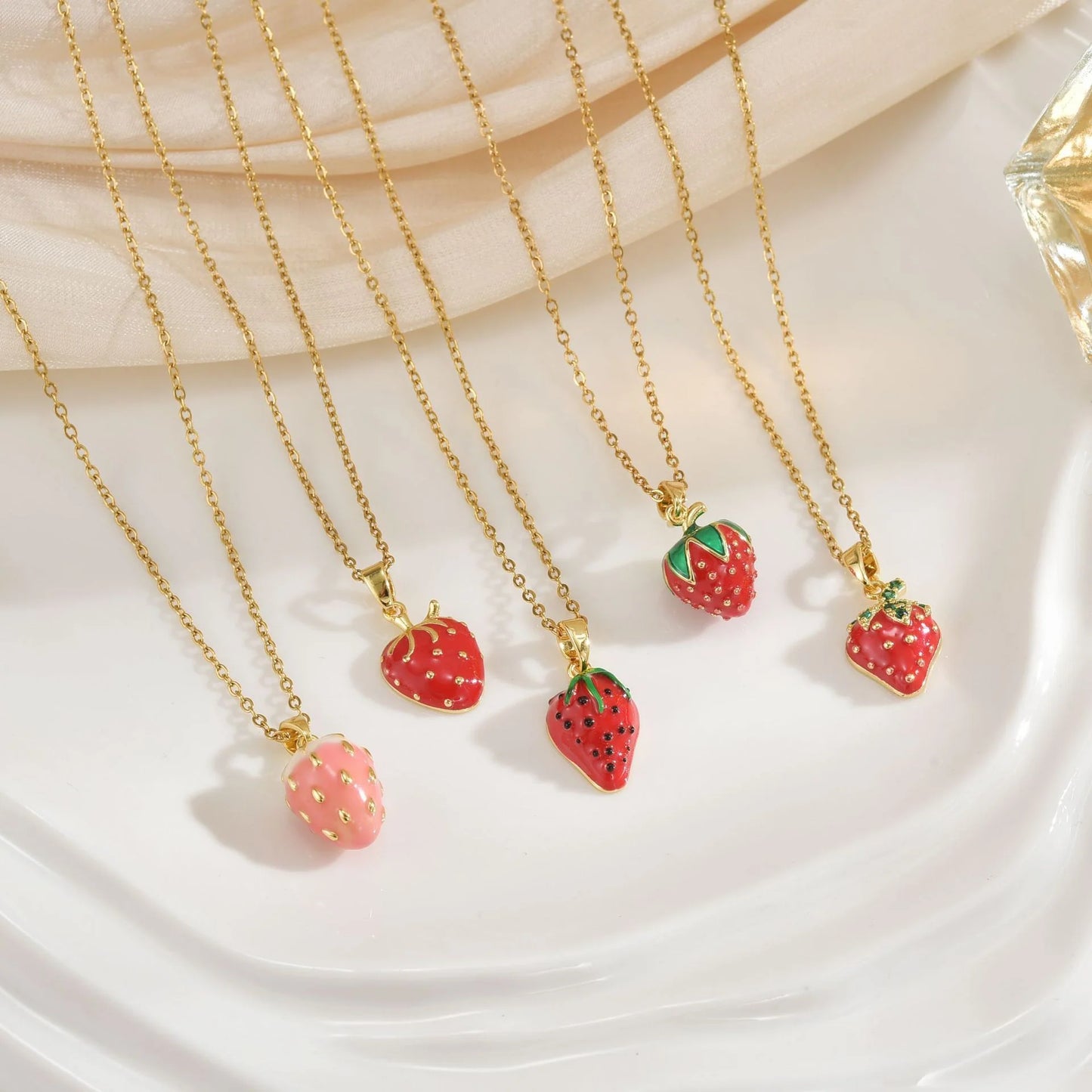 Women Fashion Strawberry Cute Necklace